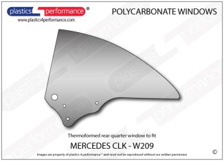  MERCEDES - CLK (W209) - Lexan Polycarbonate left rear quarter window