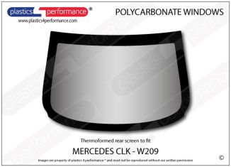 MERCEDES - CLK (W209) - Lexan / Makrolon Polycarbonate rear window