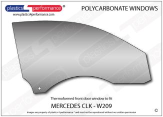 MERCEDES - CLK (W209) - Lexan Polycarbonate right front door window