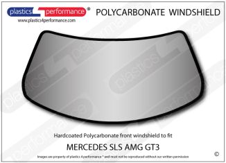 MERCEDES - SLS AMG GT3 - Hardcoated Polycarbonate Front windscreen, Makrolon Frontscheibe, Lexan Frontscheibe
