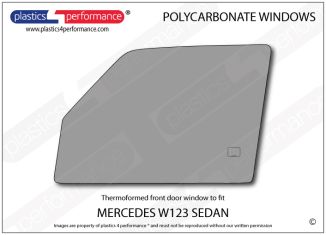 MERCEDES - W123 Sedan - Lexan Polycarbonate left front door window