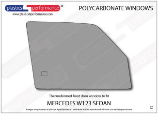 MERCEDES - W123 Sedan - Lexan Polycarbonate right front door window
