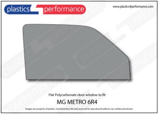 MG METRO 6R4 - Lexan Polycarbonate right front door window in standard fitment