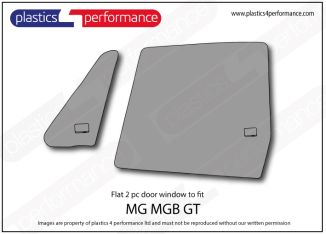 MG - MGB GT - Lexan Polycarbonate flat left front door window
