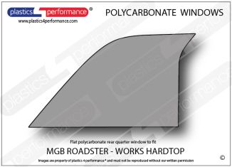 MG - MGB Roadster - Lexan Polycarbonate right rear quarter window