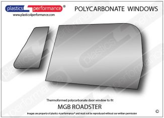 MG - MGB Roadster - Lexan Polycarbonate left front door window
