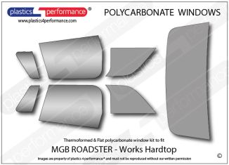 MG - MGB Roadster - Lexan Polycarbonate window kit