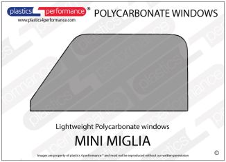 Mini Miglia Lexan Polycarbonate door window - left