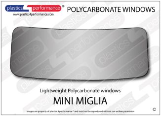 Mini Miglia Lexan polycarbonate rear window - Thermoformed