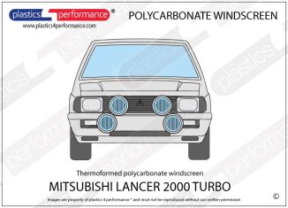 MITSUBISHI - Lancer 2000 Turbo - Hardcoated Lexan Polycarbonate front windscreen