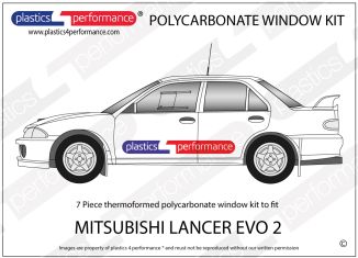 MITSUBISHI - Lancer Evo 2 (Evo II) - Lexan Makrolon Polycarbonate window kit