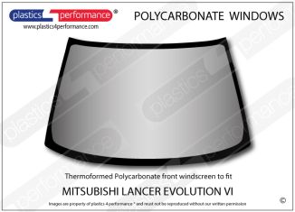 MITSUBISHI - Lancer Evo 6 - Hardcoated Lexan Polycarbonate front windscreen