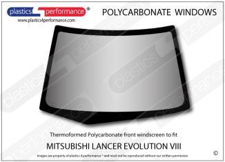 MITSUBISHI - Lancer Evo 8 - Hardcoated Lexan Polycarbonate front windscreen (left handed)