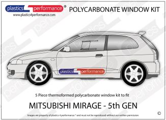 MITSUBISHI Mirage 5th Gen - Lexan Makrolon Polycarbonate window kit