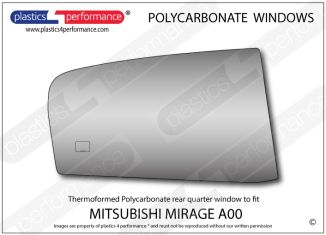 MITSUBISHI - Mirage A00 - Lexan Polycarbonate right rear quarter window