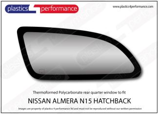 NISSAN - Almera N15 - Lexan Polycarbonate left rear quarter window