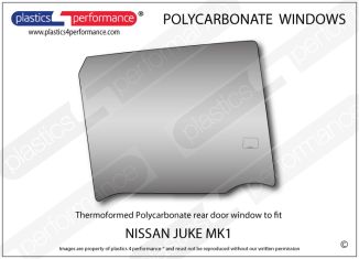 NISSAN Juke MK1 - Lexan Polycarbonate right rear door window