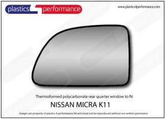 NISSAN - Micra K11 - Lexan Polycarbonate right rear quarter window