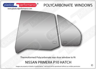 NISSAN - Primera P10 Hatchback - Lexan Polycarbonate left rear door window