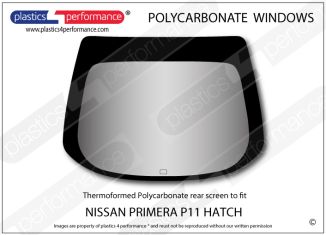 NISSAN - Primera P11 Hatchback - Lexan Polycarbonate rear screen