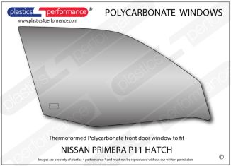 NISSAN - Primera P11 Hatchback - Lexan Polycarbonate right front door window