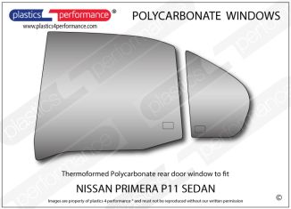 NISSAN - Primera P11 Sedan - Lexan Polycarbonate left rear door window