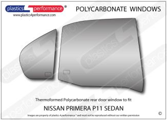 NISSAN - Primera P11 Sedan - Lexan Polycarbonate right rear door window