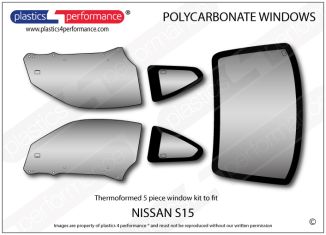 NISSAN - S15 - Lexan Makrolon Polycarbonate window kit