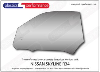 NISSAN - Skyline R34 - Lexan Polycarbonate left front door window