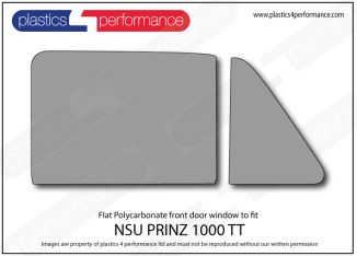 NSU - PRINZ 1000 TT - Lexan Polycarbonate right two piece front door window