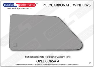 OPEL - Corsa A - Lexan Polycarbonate left rear quarter window