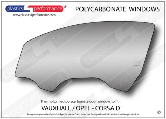 OPEL - Corsa D - Lexan Polycarbonate left front door window