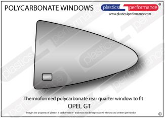 OPEL - GT - Lexan Polycarbonate left rear quarter window