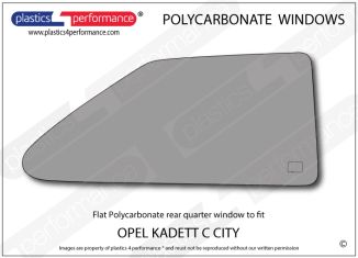 OPEL - Kadett C City - Lexan Polycarbonate right rear quarter window