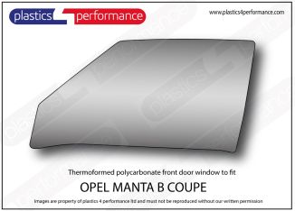 OPEL Manta B Coupe - Lightweight Thermoformed Polycarbonate left hand front door window