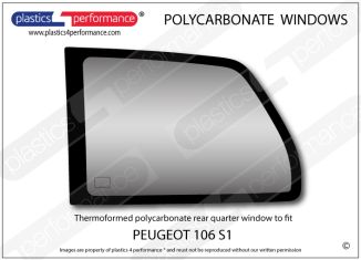 PEUGEOT 106 S1 - Lexan Polycarbonate left rear quarter window