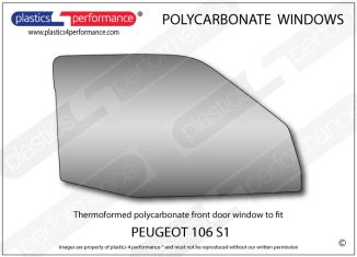 PEUGEOT 106 S1 - Lexan Polycarbonate right front door window