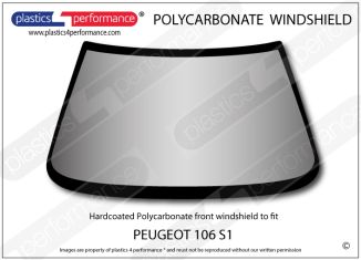 PEUGEOT - 106 S1 - Hardcoated Lexan Polycarbonate front windscreen