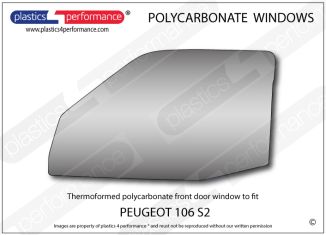 PEUGEOT - 106 S2 - Lexan Polycarbonate left front door window