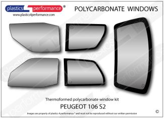 PEUGEOT - 106 S2 - Lexan Polycarbonate window kit