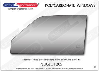 PEUGEOT - 205 - Lexan Polycarbonate left front door window
