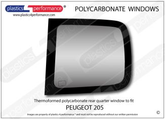 PEUGEOT - 205 - Lexan Polycarbonate left rear quarter window