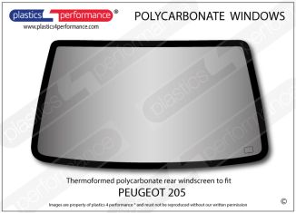 PEUGEOT - 205 - Lexan Polycarbonate rear screen