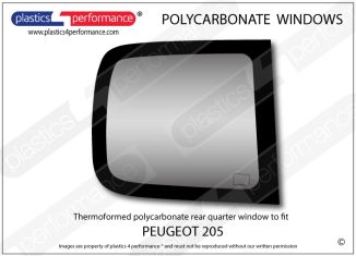 PEUGEOT - 205 - Lexan Polycarbonate right rear quarter window