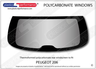 PEUGEOT - 206 - Lexan Polycarbonate rear screen