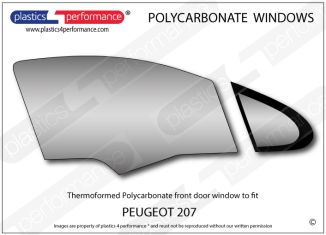 PEUGEOT 207 - Lexan Polycarbonate right front door window