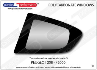 PEUGEOT 208 F2000 - Lexan Polycarbonate left rear quarter window