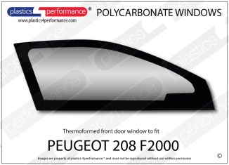 PEUGEOT 208 F2000 - Lexan Polycarbonate right front door window