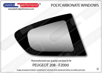 PEUGEOT 208 F2000 - Lexan Polycarbonate right rear quarter window
