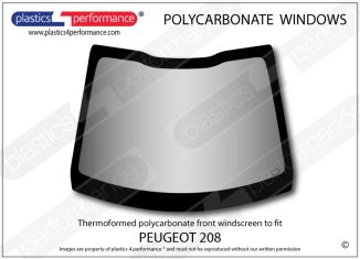 PEUGEOT 208 - Hardcoated Lexan Polycarbonate windscreen